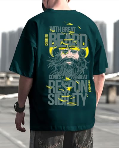 Image of Noble Monk Men's Round Neck Half Sleeve Oversized Printed Tshirt