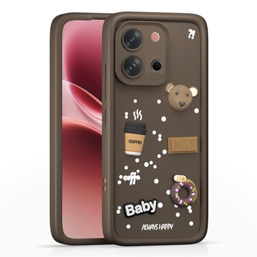 Image of Bintage Ball Bear| Donut| Milk Cake| Baby| Coffee Rubber Case Full Body & Camera Protection Back Cover Compatible for Vivo Y51 Pro 5G - Brown
