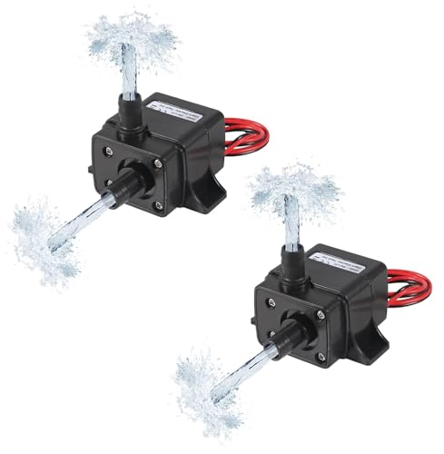 2pcs Wasserpumpe 240L/H DC 12V 4.8W Micro Brushless Pumpe 3M Pumpenkopf Ultra Quiet Wasserpumpe für Pool Aquarium Fischbecken