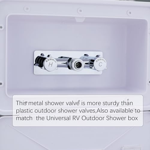 Image of All Metal RV Exterior Shower Faucet,4 inchRV Shower Faucet Replacement,RV Outside Shower Valve KitCamper Shower Faucet Valve with Quick Connect (Chrome)