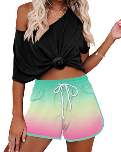 Image of For G and PL Women Summer Floral Beach Boardshorts with Pockets Swim Trunks