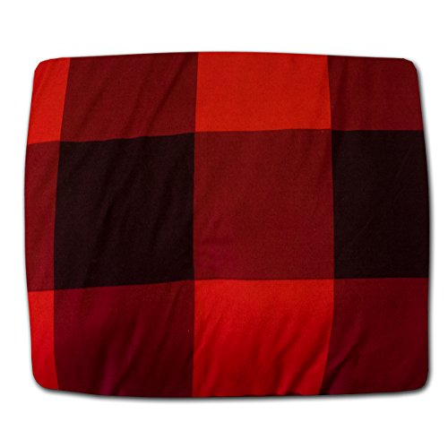 7 Piece Comforter Set Bag Solid Color All Season Soft Down Alternative Blanket & Luxurious Microfiber Bed Sheets, Full, Buffalo Plaid Burgundy/Black