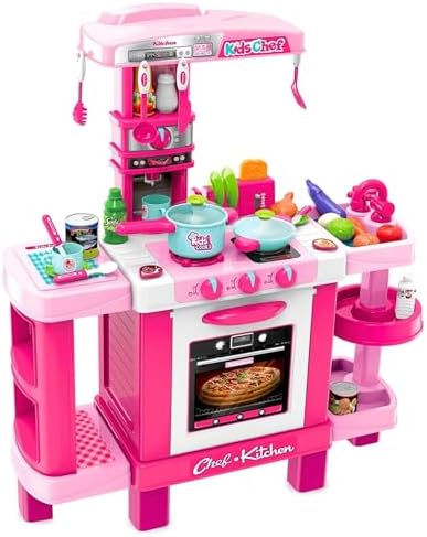 Cozinha Infantil Interativa com Som e Luz Kit Acessórios Completa...