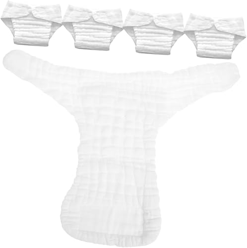 ERINGOGO 5pcs Soft Cotton Reusable Nappy Liners for Boy Girl Washable Incontinence Diaper Inserts Breathable Absorbent Cloth Pad for Months