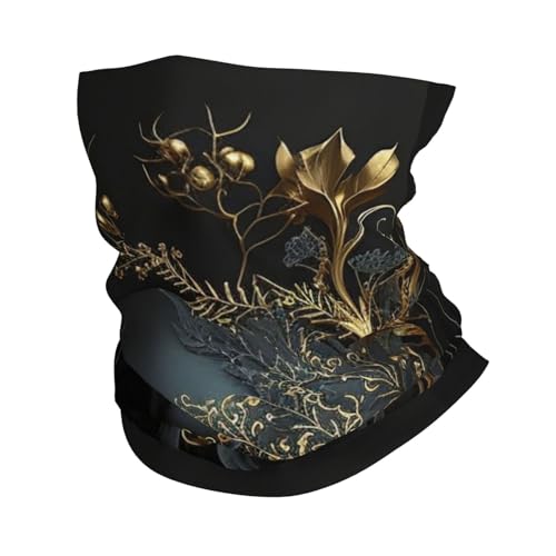 Gaiter facial con diseño de calavera y rosa gótica dorada floral oscura para mujer y hombre, mascarilla de ciclismo, motocicleta, esquí, fiesta miniatura 1