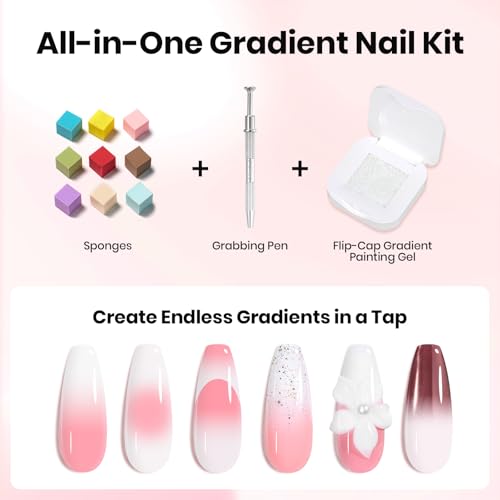 Image of Beetles 150Pcs Soft Nail Sponges for Ombre, Colorful Nail Sponge with Grabbing Pen, White Pat Painting Gel Polish Kit for Gradient Ombre Blush Chrome Design Nails Art Tools, Home DIY Salon Manicure
