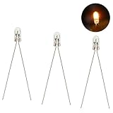 MP03W 100pcs Clear 2.5mm 12V 40mA Miniature Grain of Wheat Bulbs Warm White for model train layout or miniature photography