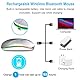 Kabellose Bluetooth-Maus für Laptop, wiederaufladbare Computer-Maus 2.4GHz Optisch (Bluetooth5.2+USB A+USB C)Duale Empfänger Mäuse-1600DPI LED Leiser Klick für MacBook Laptop Tablet PC Computer,Silber