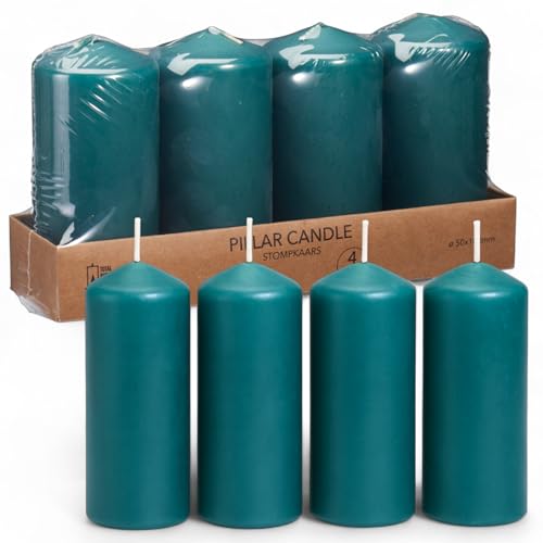 MIJOMA Stumpenkerzen Set 4-teilig – hochwertige durchgefärbte...