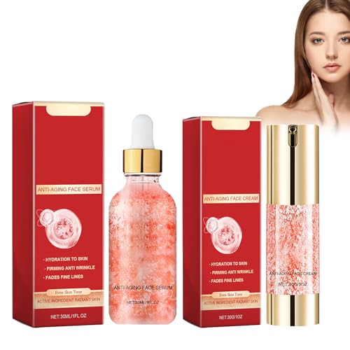 Hppsctink Crema Sangre de Dragón, 30ml Suero Antiarrugas Sangre de Dragón y 30g Crema Antiarrugas Sangre de Dragón, Reduce la pigmentación y las líneas de expresión, serum