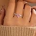 Dainty Pink Cubic zirconia Heart Ring for Women 925 Sterling Silver Wedding Promise Ring Heart Shaped Pink Diamond Statement CZ Eternity Graduation Engagement Rings Ladies Fashion Classic Jewelry Gift (Silver, 6)
