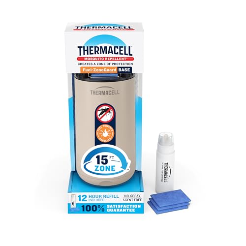 Thermacell Mosquito Repeller Patio Shield; Includes 12-Hour Refill; Highly Effective Mosquito Repellent for Patio; Bug Spray Alternative; Scent Free; No Candles or Flames