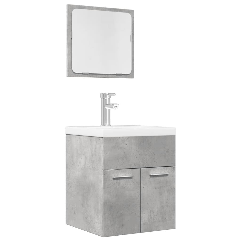 Muebles de baño de madera de hormigón gris con diseño exclusivo de 2 piezas
