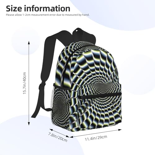 Backpack for Men Women Casual Daypack Spiral optical illusion gif Laptop Backpack Lightweight Travel Backpack for Work Hiking2