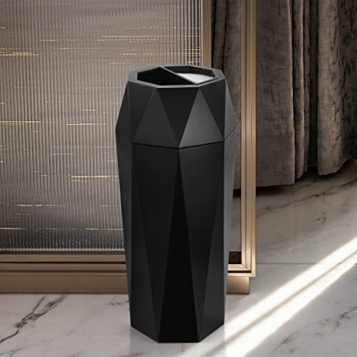 Image of Dyna-Living Commercial Trash Can Outdoor Garbage Can with Lid Indoor Large Trash Bin Stainless Steel Industrial Waste Container Black