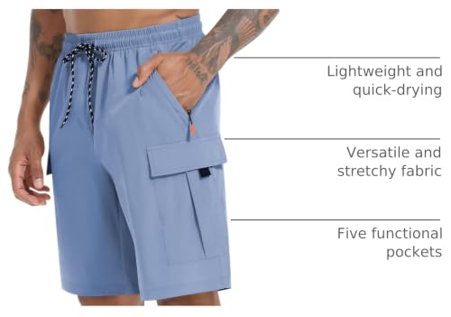 Image of Men's Cargo Shorts Quick Dry Lightweight Stretch Hiking Shorts for Men with 5 Pockets No Lining