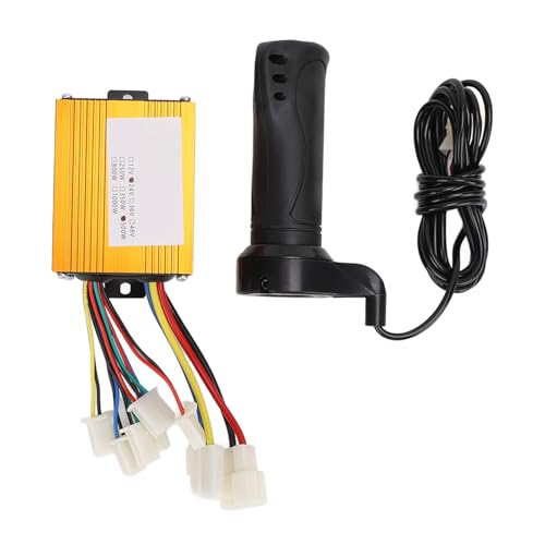 ANKROYU モータースピードコントローラー スロットルグリップセット プレミアム 24V 500W ブラシ付きモーターコントロールボックス アルミ合金シェル付き 電動自転車 三輪車 スクーター用 耐久性 効率的な熱放散