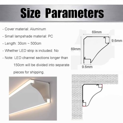 Moulure plafond LED en aluminium de haute précision pour corniche - 3