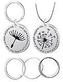 Trez Treamer 2pcs Matching Keychains for Mom and Me, Dandelion Pendants Charm Key Fob Wristlet Set, Mother's Father's Day Gift from Daughter Son