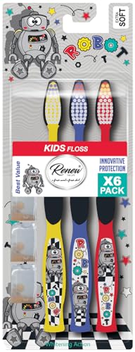 Tender Me Kids Toothbrushes with Travel Caps, Extra Soft Bristles,