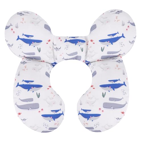 Image of KAKIBLIN Baby Travel Pillow,Upgraded Baby Neck Pillows for Car Seat,Support Pillow,Infant Pillows for Head and Neck,Newborn Head Support for Car Seat,Pushchair (Whale)