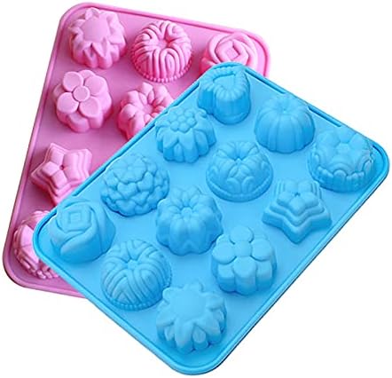 Miniatura 3 de Molde de silicona, 12 Células en forma de flor de moldes de pastel de silicona molde mousse helado de chocolate postre utensilios para hornear