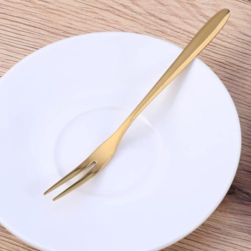 Image of aDai Set of 4 Luxury Gold Cutlery Set - Daily Use Stainless Steel Mirror Finish - 1 Dinner Spoon, 1 Fork, 1 Steak Knife & 1 Fruit Fork for Home, Restaurant & Gifting