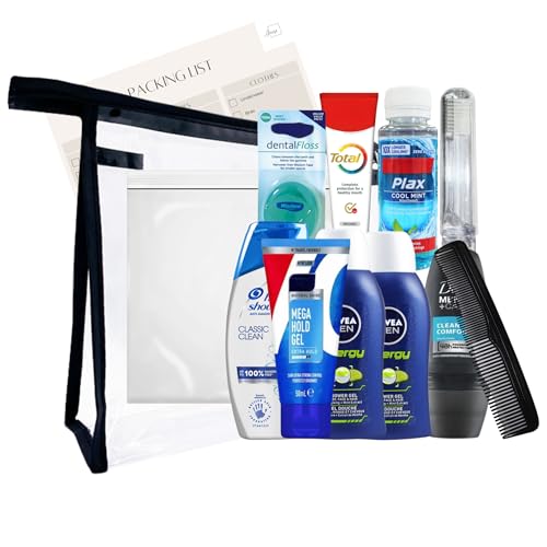 Men’s Travel Toiletries Set – TSA Approved Toiletry Kit with Travel Size Essentials – Compact Toiletry Kit for Men with Toiletry Bag for Vacation, Business, Camping Men’s Travel Toiletries Set – TSA Approved Toiletry Kit with Travel Size Essentials – Compact Toiletry Kit for Men with Toiletry Bag for Vacation, Business, Camping