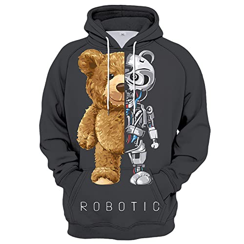 Men's Hoodie 3D Animal Retro Hoodie Loose Casual Hoodie Personality Hoodie Long Sleeve Hoodie