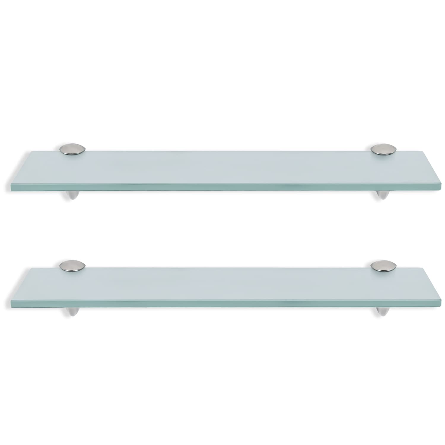 2 estantes de cristal con soporte de pared y cristal templado de seguridad de 8 mm y soporte, perfecto como estante de ducha o baño para baño, cocina, balcón (60 x 10 x 0,8 cm)