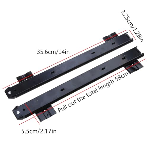 Guías para cajón de teclado ajustables y robustas con rodamiento de bolas 6
