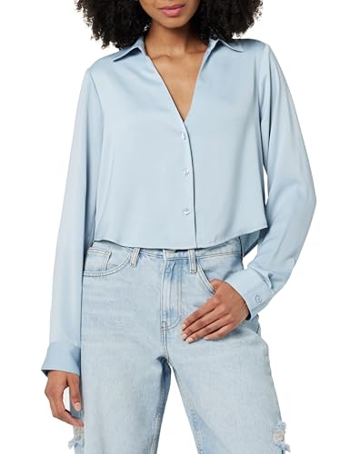 The Drop Women's Harlow Silky Cropped Blouse