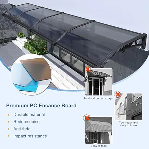 Auvent aluminium polycarbonate polyvalent pour porte fenetre et patio - 8