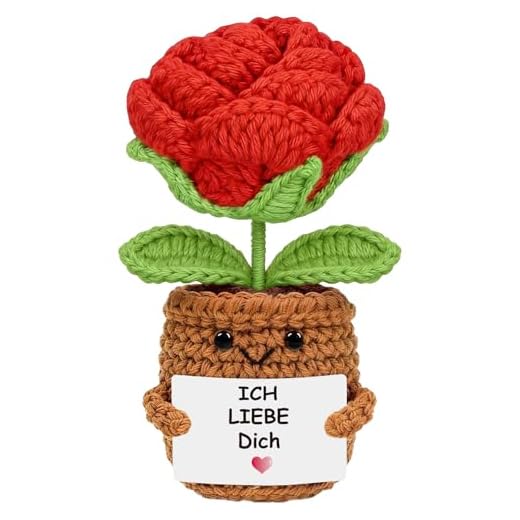 Smlper Geschenke für Paare,Ich Liebe Dich Geschenke für Frauen Männer,Jahrestag Geschenk Handgemachte Gehäkelte Rose Blumen, Valentinstag,Hochzeitstag,Jahrestag,Liebe,I Love You Geschenk für Sie Ihn