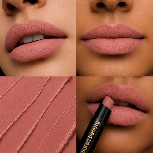 Image of BAKED BEAUTY Super Matte Lip Cream Crayon Pack of 3 Lipstick for Women | Long-Lasting 8 Hours Stay Non Transfer Retractable | Smudge Proof & Waterproof Lipstick Enriched with Jojoba Oil & Vitamin E 7.5g Lip Eclair