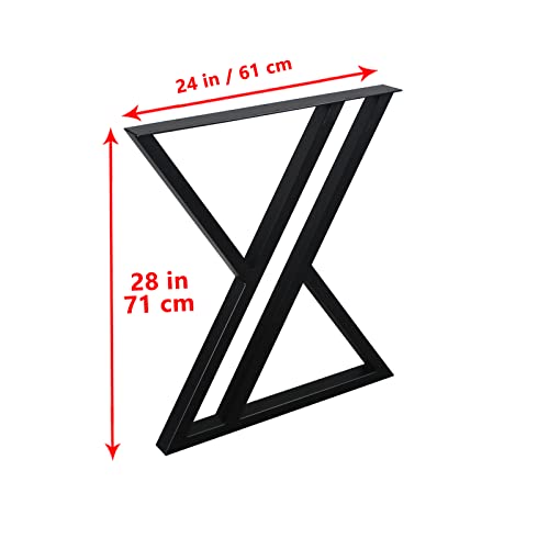 Image of MBQQ Rustic Decor Triangle Table Legs, Heavy Duty Metal, 28' Height, 24' Wide, Industrial Modern, DIY Iron Bench Legs