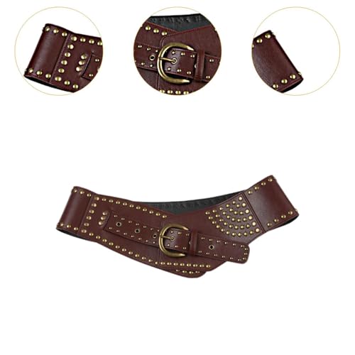 Women Wide Belt Vintage Design Chunky for Ladies Casual Waistband Studded Belt2