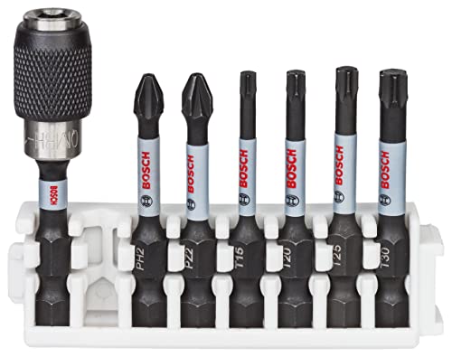 Bosch Professional 7Pcs. Screwdriver Bit Set (Impact Control, T/Pz/Ph Bits, Length 25Mm, Universal Holder Quick Release, Pick And Click, Accessory Impact Drill) #TOP9