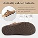 BCSTUDIO Women's Orthopedic Flip Flop Sandals with Arch Support Comfortable Orthotic Summer Walking Dressy Leather Flat Sandals for Women, Brown 8