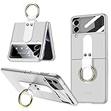 Designed for Samsung Galaxy Z Flip 3 Case with Ring, Shockproof Heavy Duty Phone Case for Z Flip 3...