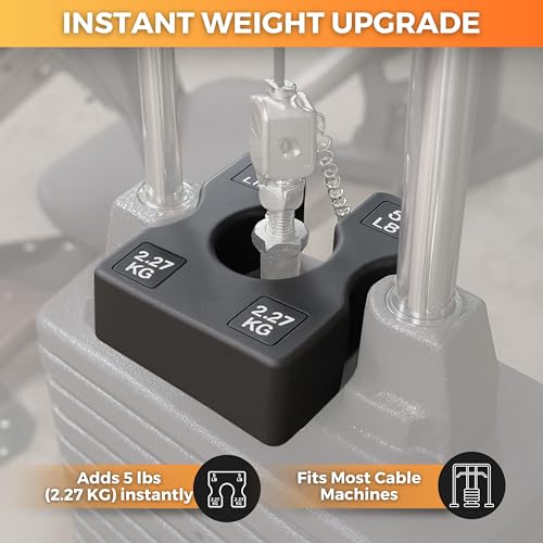Image of 2.5 LB and 5 LB Weight Stack Add On - Weight Stack Adapter Plate for Home Gym & Exercise Machines, Add Resistance to Weight Stack, Incremental Weight Adjustments for Improved Strength Training Results