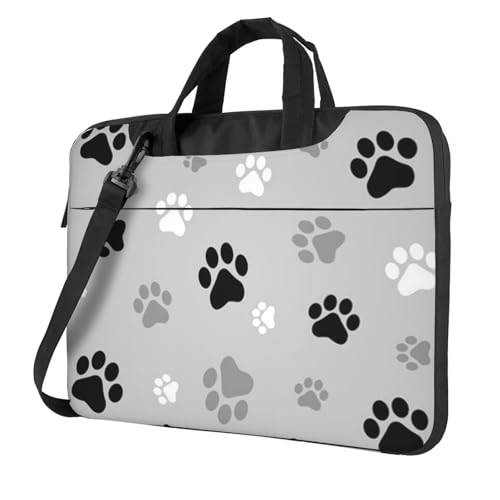 Sac ordinateur portable antichoc à imprimé pattes - Sacoche business avec doublure