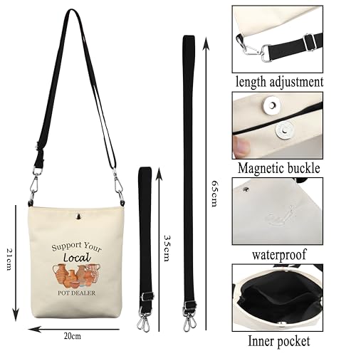 G2TUP Pottery Artist Gift Support Your Local Pot Dealer Crossbody Bag Ceramics Artist Travel Bag Pottery People Gift3