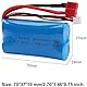 Yangers WLtoys 2 Stück wiederaufladbare Li-Ion-Akkus, 7,4 V, 2000 mAh, 2S, 20 C, T-Anschluss, weiblich, mit USB-Ladegerät für Auto, RC Offroad, LKW, Reiter
