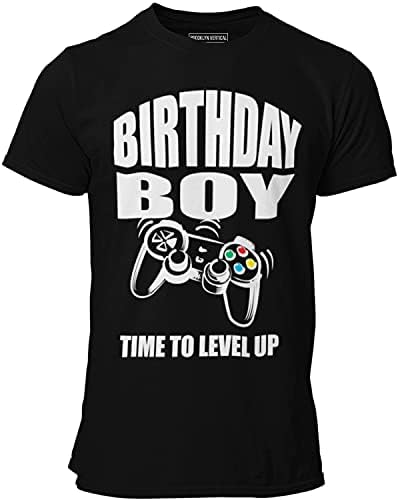 BROOKLYN VERTICAL Boys Short Sleeve T-Shirt Birthday -Video Gamer|Sizes S-XL