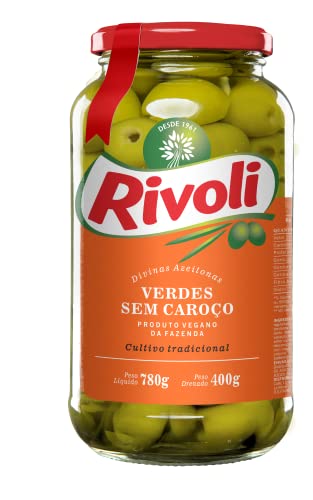 Azeitona Verde em Conserva sem Caroço Rivoli Vidro 400g 1 Azeitona Verde em Conserva sem Caroço Rivoli Vidro 400g
