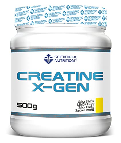 Scientiffic Nutrition - Creatine X-Gen, Creatina Monohidratada en Polvo para el Pre Entreno, Aumentar Masa Muscular, Mejora el Rendimiento Deportivo, Gran Solubilidad - Sabor Limón, 500g