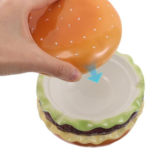 Cendrier de table en céramique hamburger, un accessoire original à offrir