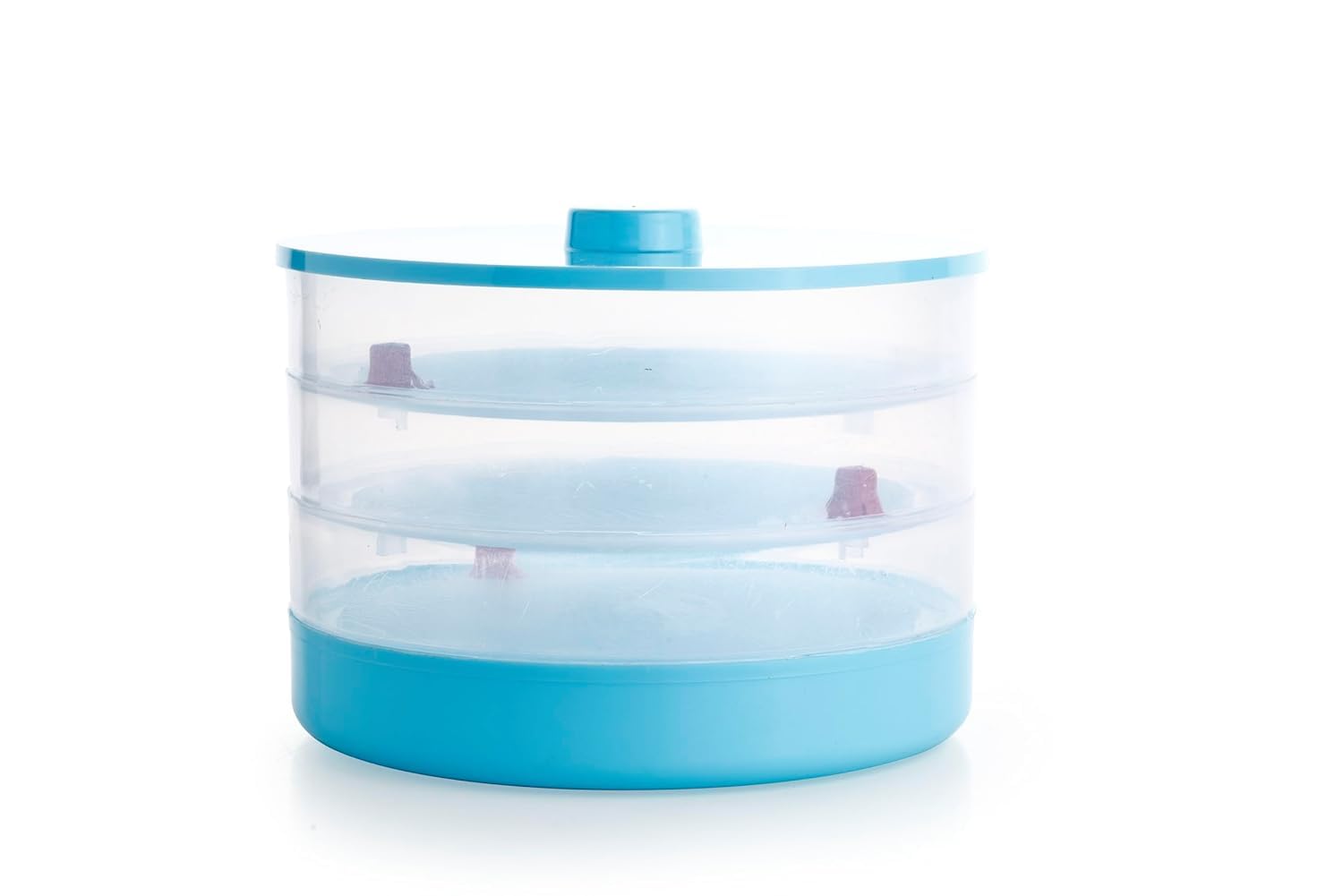 Aarnav Blue White Sprout Maker With 4 Compartments For Multi Purpose Use Organic Home Making Fresh Sprouts For Living Healthy Life Sprouter Germinator For Grains, Seeds, Beans, Organic Sprouting Trays - Large Blue