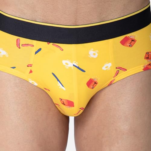 Image of Bummer Men's Printed Micro Modal Briefs Underwear | Ultra Soft & Breathable | Combo Pack of 2